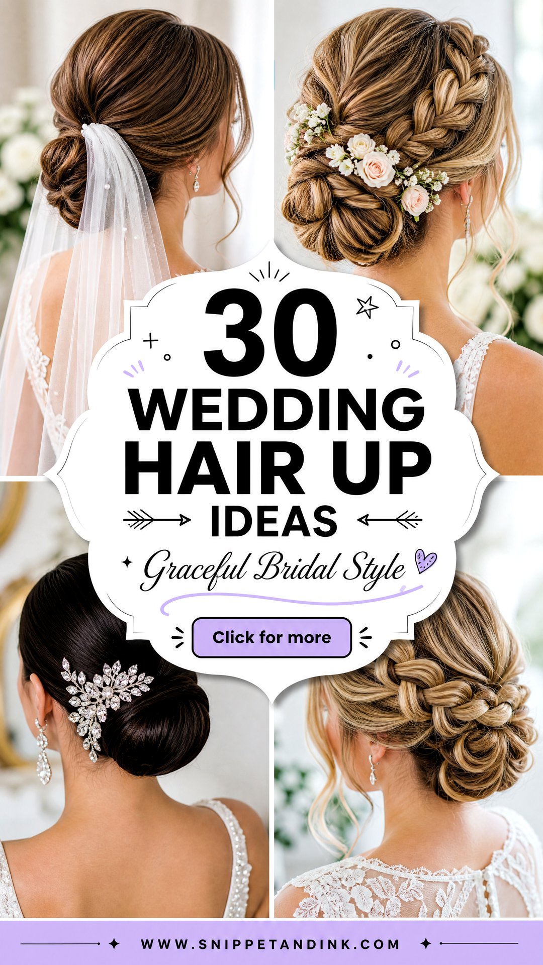 30 Wedding Hair Up Ideas for a Graceful Bridal Style - 30 Wedding Hair Up Ideas for a Graceful Bridal Style