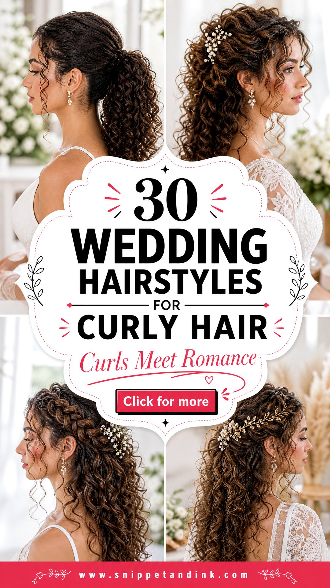 30 Wedding Hairstyles for Curly Hair Brides Will Love - 30 Wedding Hairstyles for Curly Hair Brides Will Love