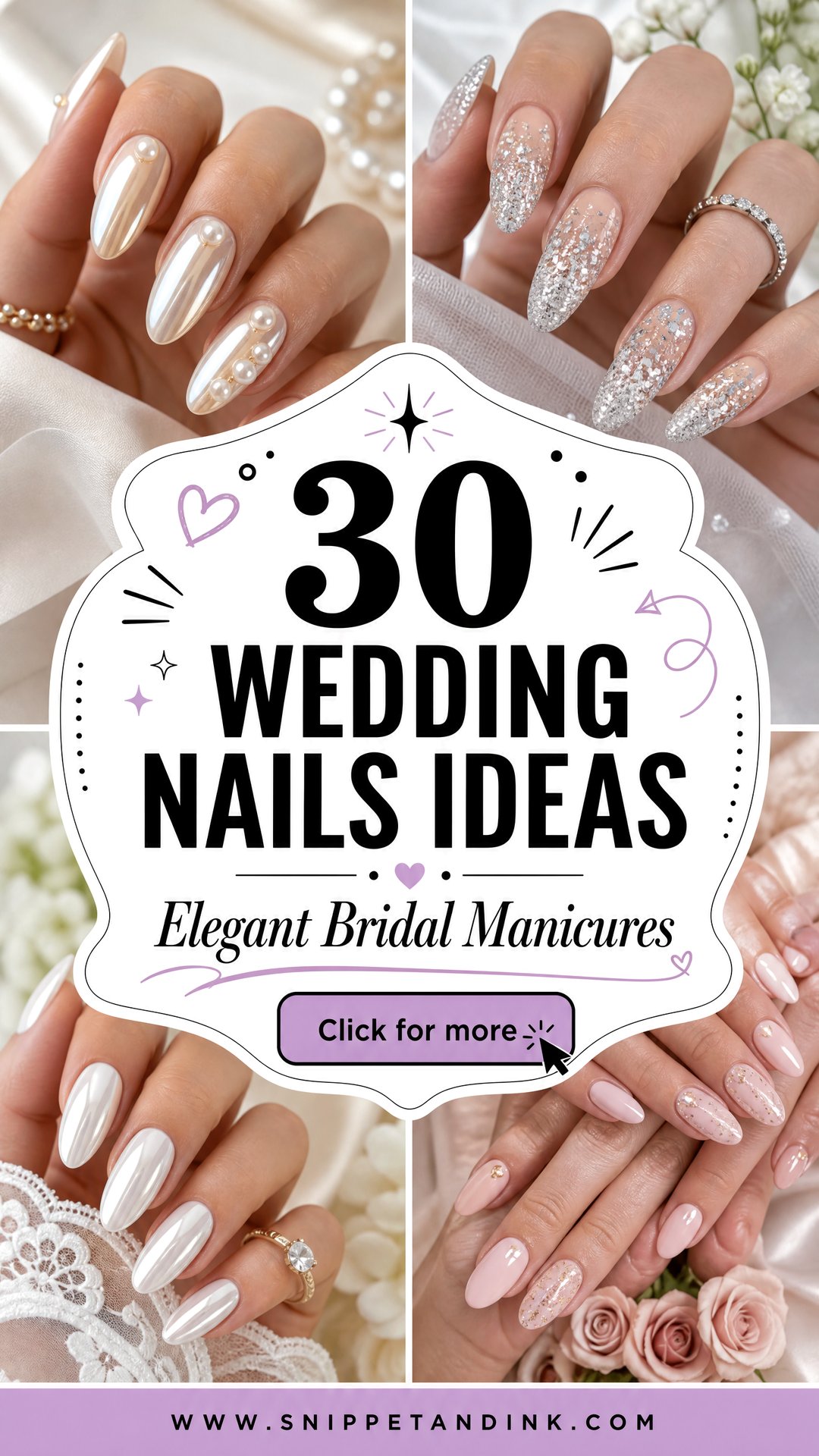 30 Wedding Nails Ideas Elegant Bridal Manicures to Save - 30 Wedding Nails Ideas: Elegant Bridal Manicures to Save