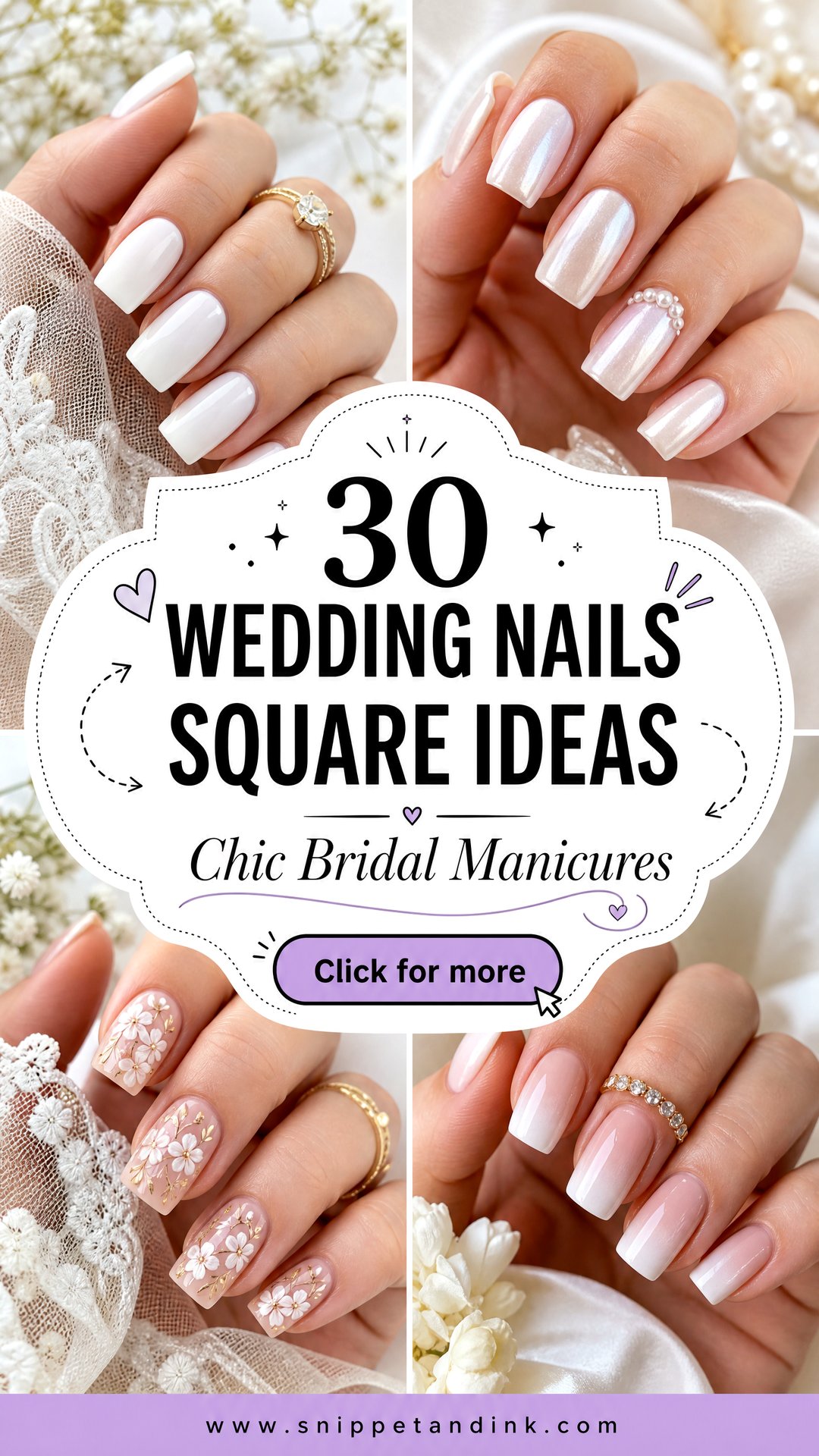 30 Wedding Nails Square Chic Bridal Manicures to Save Now - 30 Wedding Nails Square: Chic Bridal Manicures to Save Now