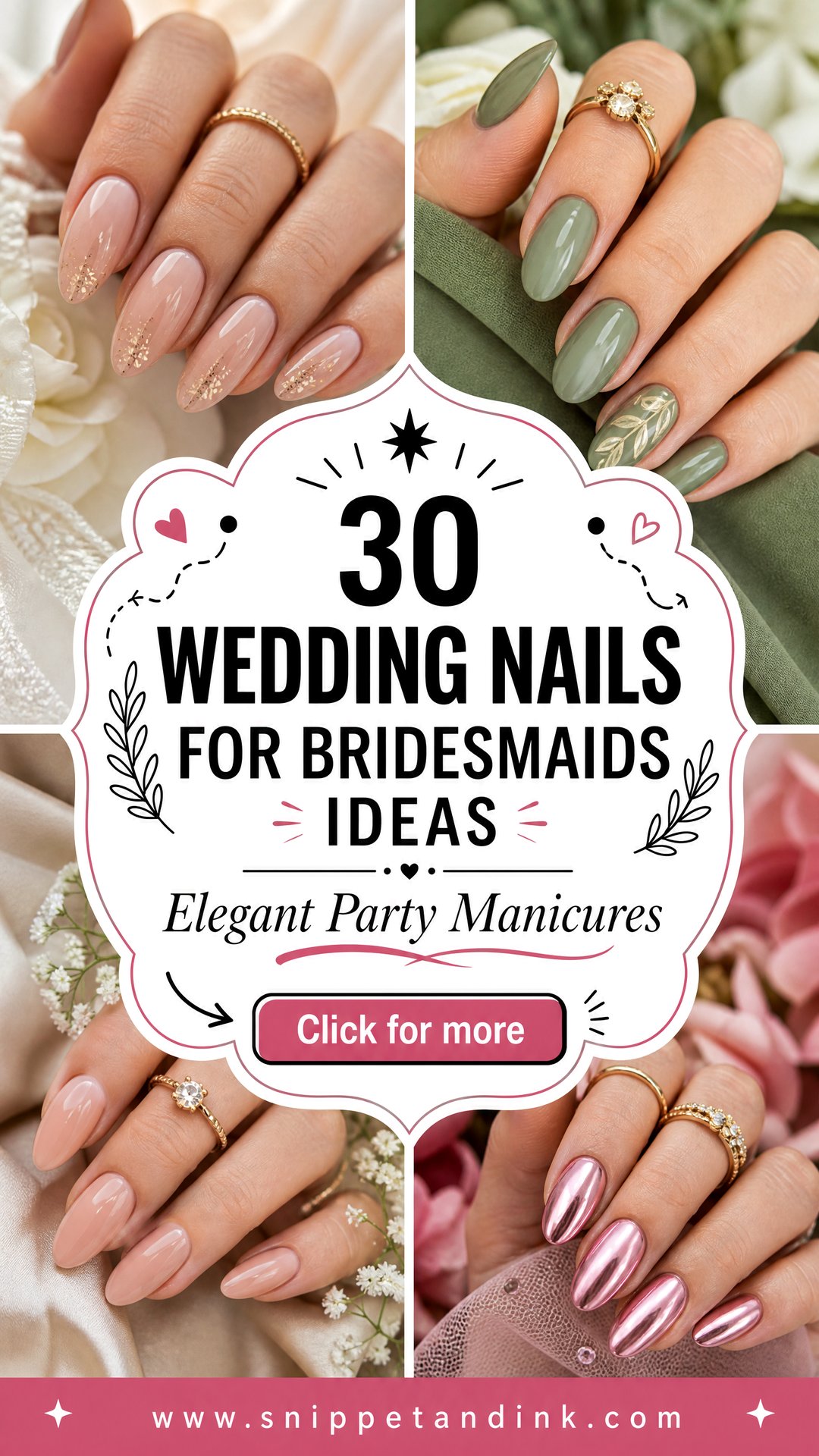 30 Wedding Nails for Bridesmaids Elegant Party Manicures - 30 Wedding Nails for Bridesmaids: Elegant Party Manicures