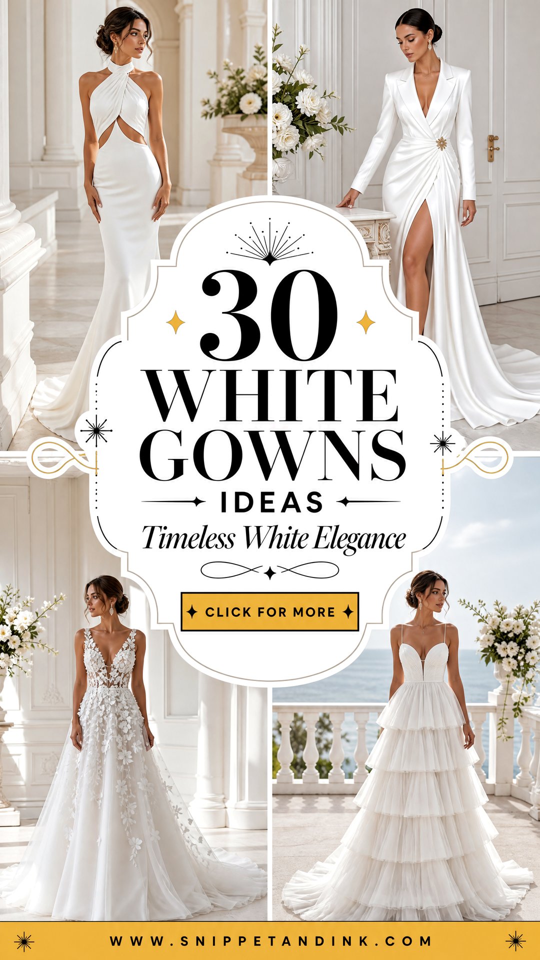 30 White Gowns for Timeless Bridal and Formal Elegance Now - 30 White Gowns for Timeless Bridal and Formal Elegance Now