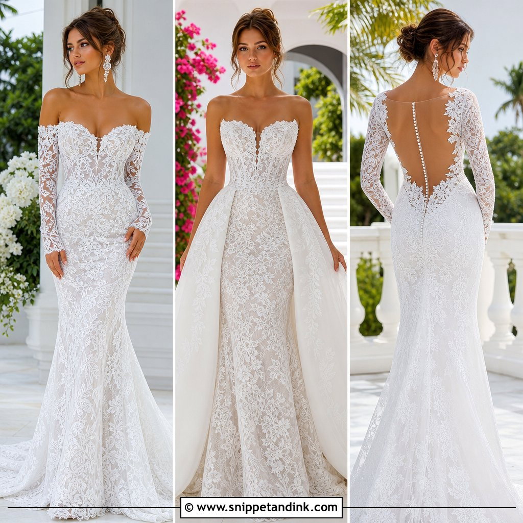 30 White Lace Gown Ideas