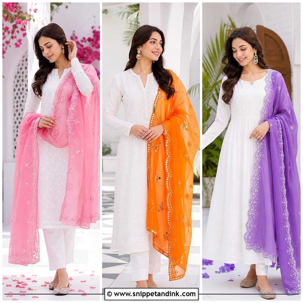 30 White Suit with Coloured Dupatta Ideas