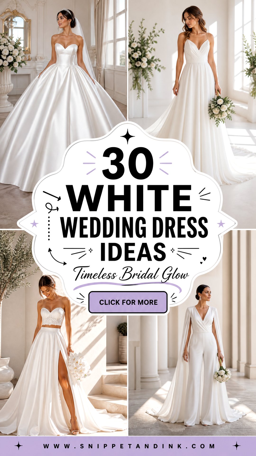 30 White Wedding Dress Ideas for a Timeless Bridal Glow - 30 White Wedding Dress Ideas for a Timeless Bridal Glow