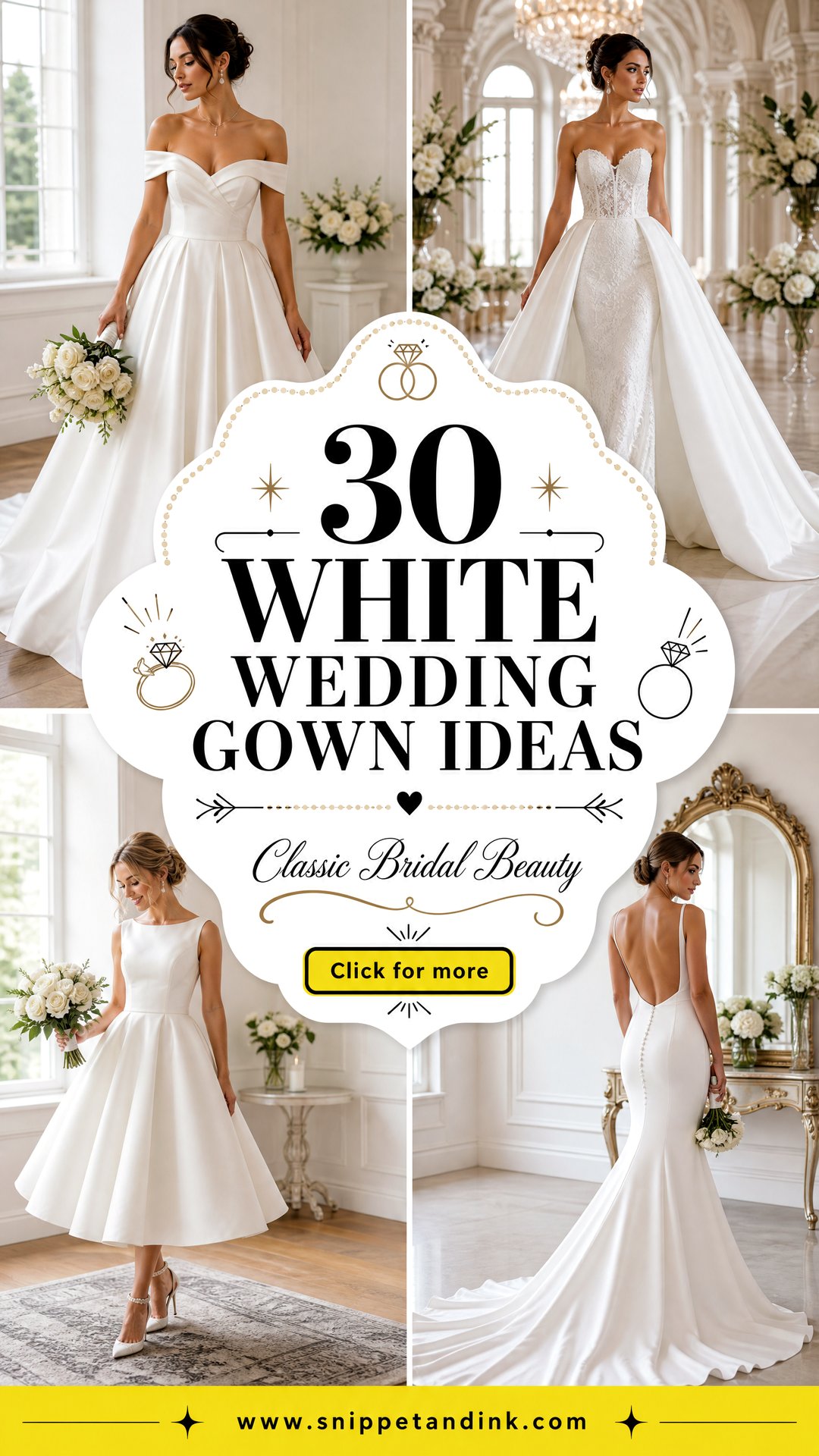 30 White Wedding Gown Ideas for Classic Bridal Beauty Now - 30 White Wedding Gown Ideas for Classic Bridal Beauty Now