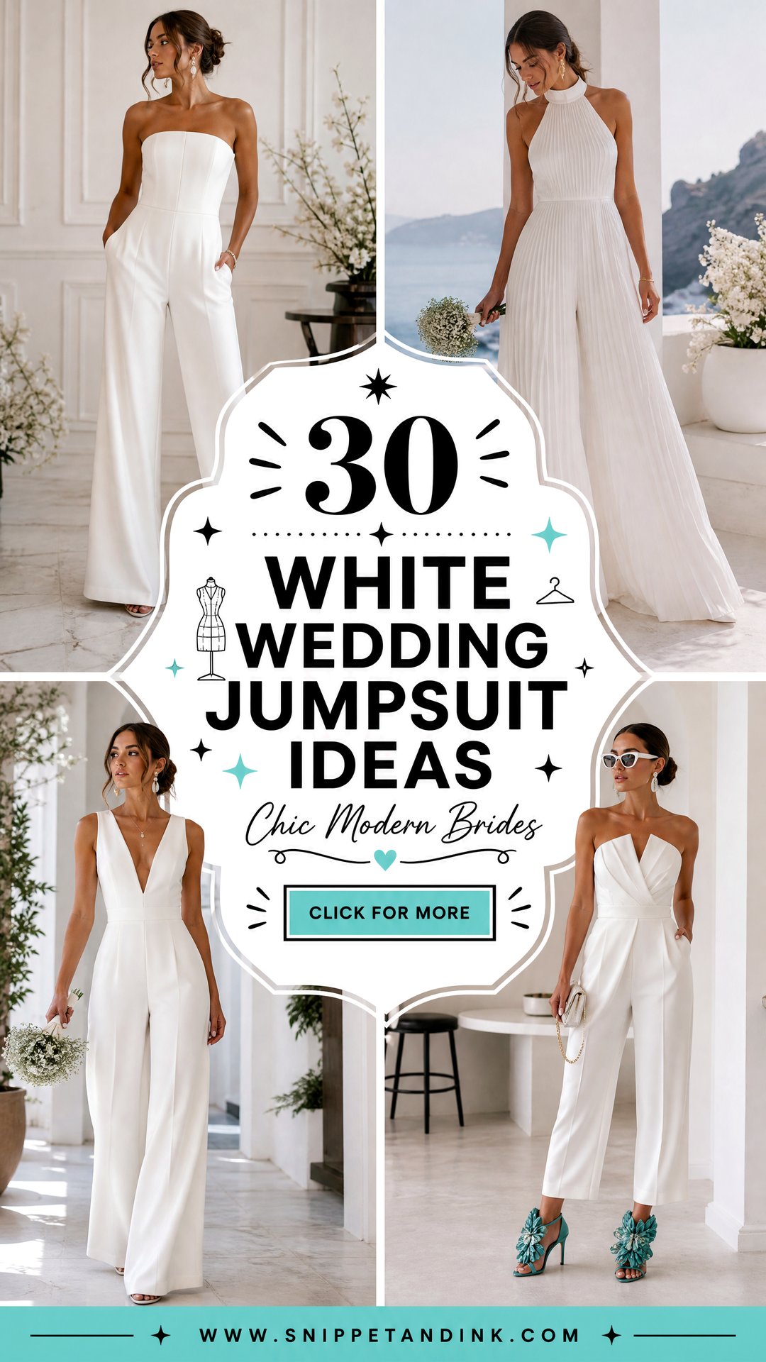 30 White Wedding Jumpsuit Ideas for Chic Modern Brides - 30 White Wedding Jumpsuit Ideas for Chic Modern Brides