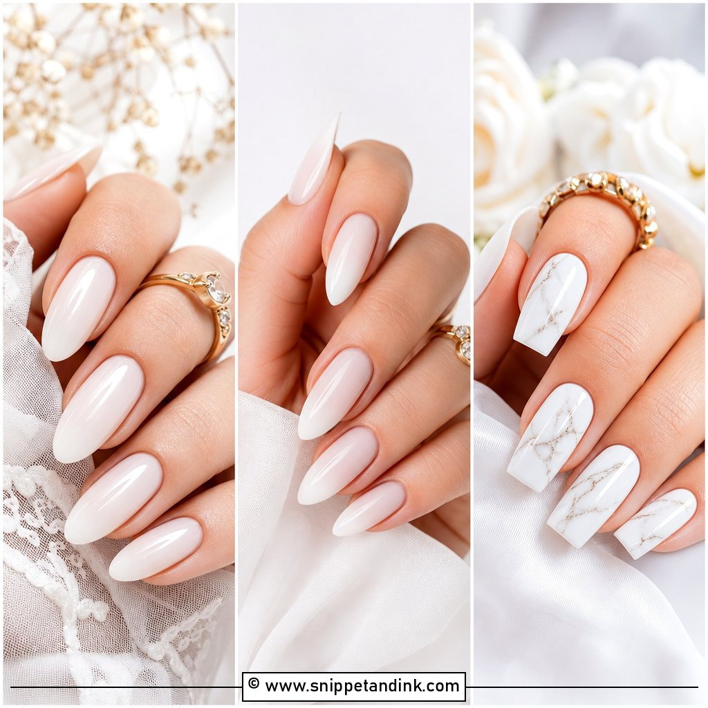 30 White Wedding Nails for a Classic Bridal Manicure Look