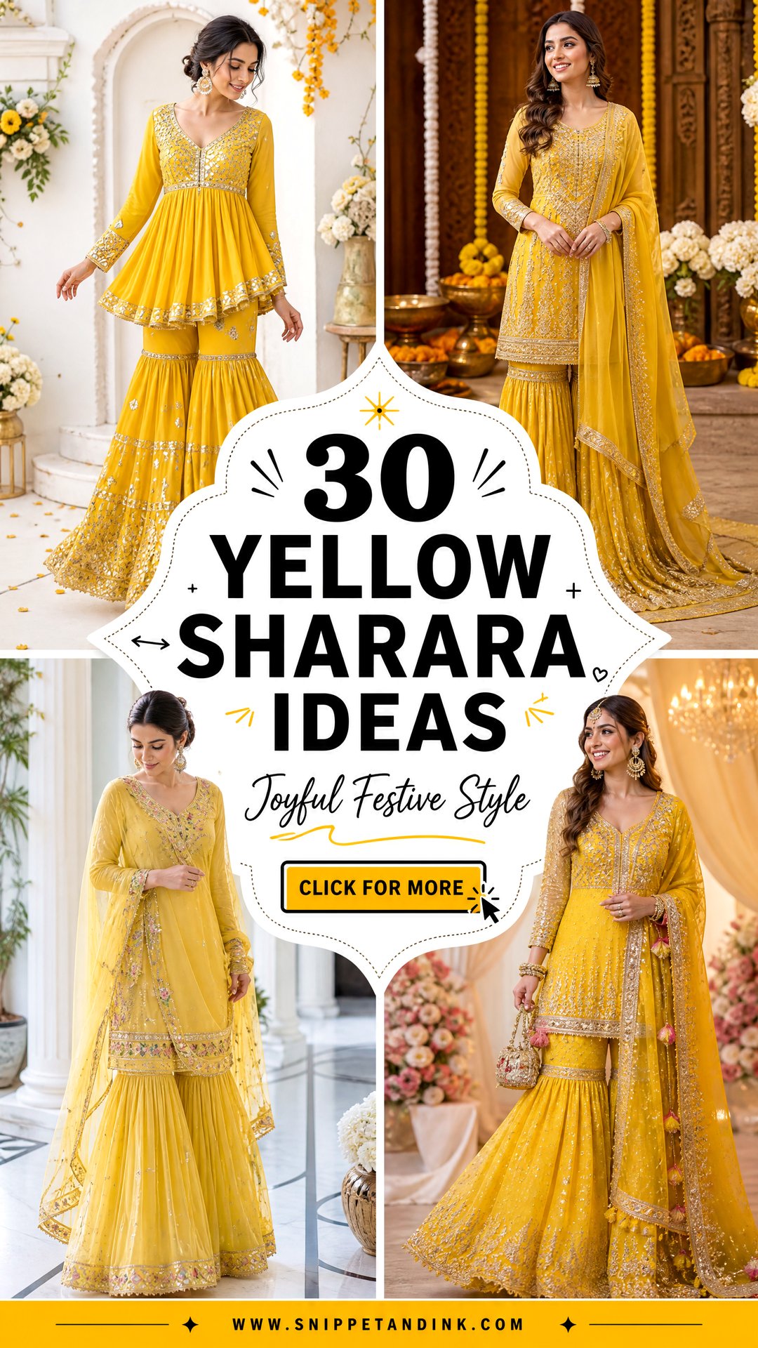 30 Yellow Sharara Ideas for Festive Joyful Wedding Style - 30 Yellow Sharara Ideas for Festive, Joyful Wedding Style