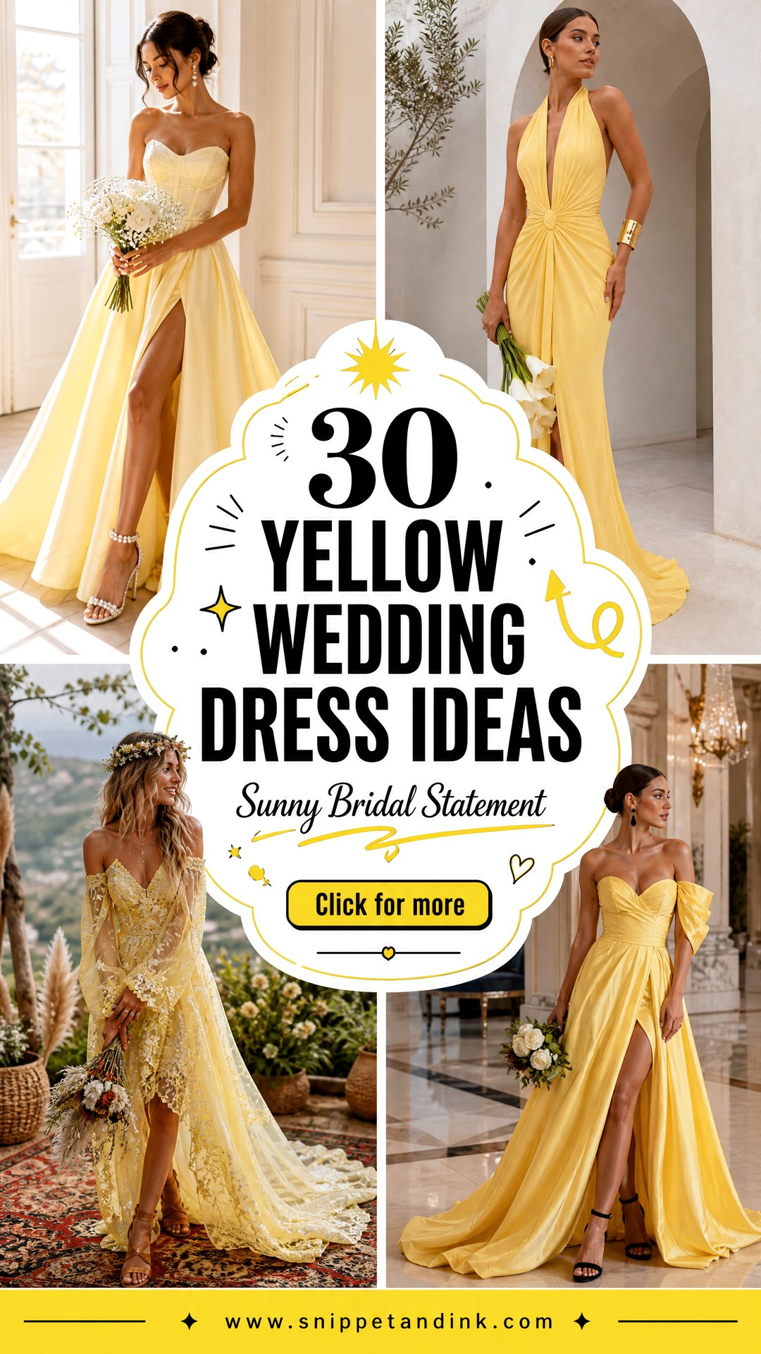 30 Yellow Wedding Dress Ideas for a Sunny Bridal Statement - 30 Yellow Wedding Dress Ideas for a Sunny Bridal Statement