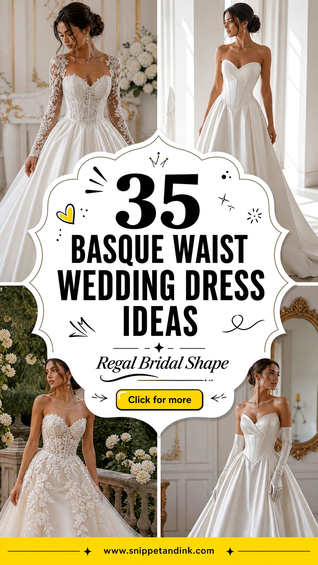 35 Basque Waist Wedding Dress Ideas for a Regal Bridal Look - 35 Basque Waist Wedding Dress Ideas for a Regal Bridal Look