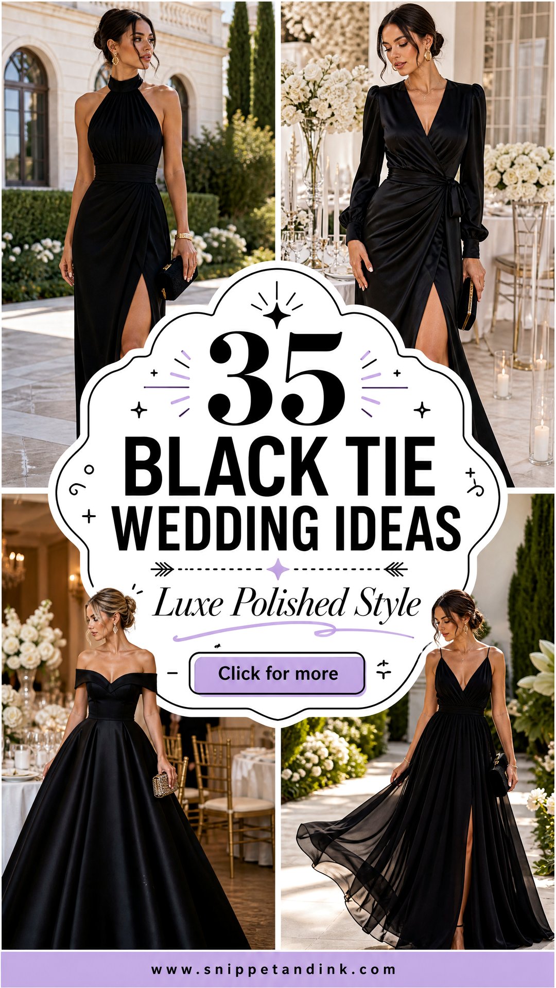 35 Black Tie Wedding Ideas for a Luxe Polished Celebration - 35 Black Tie Wedding Ideas for a Luxe, Polished Celebration