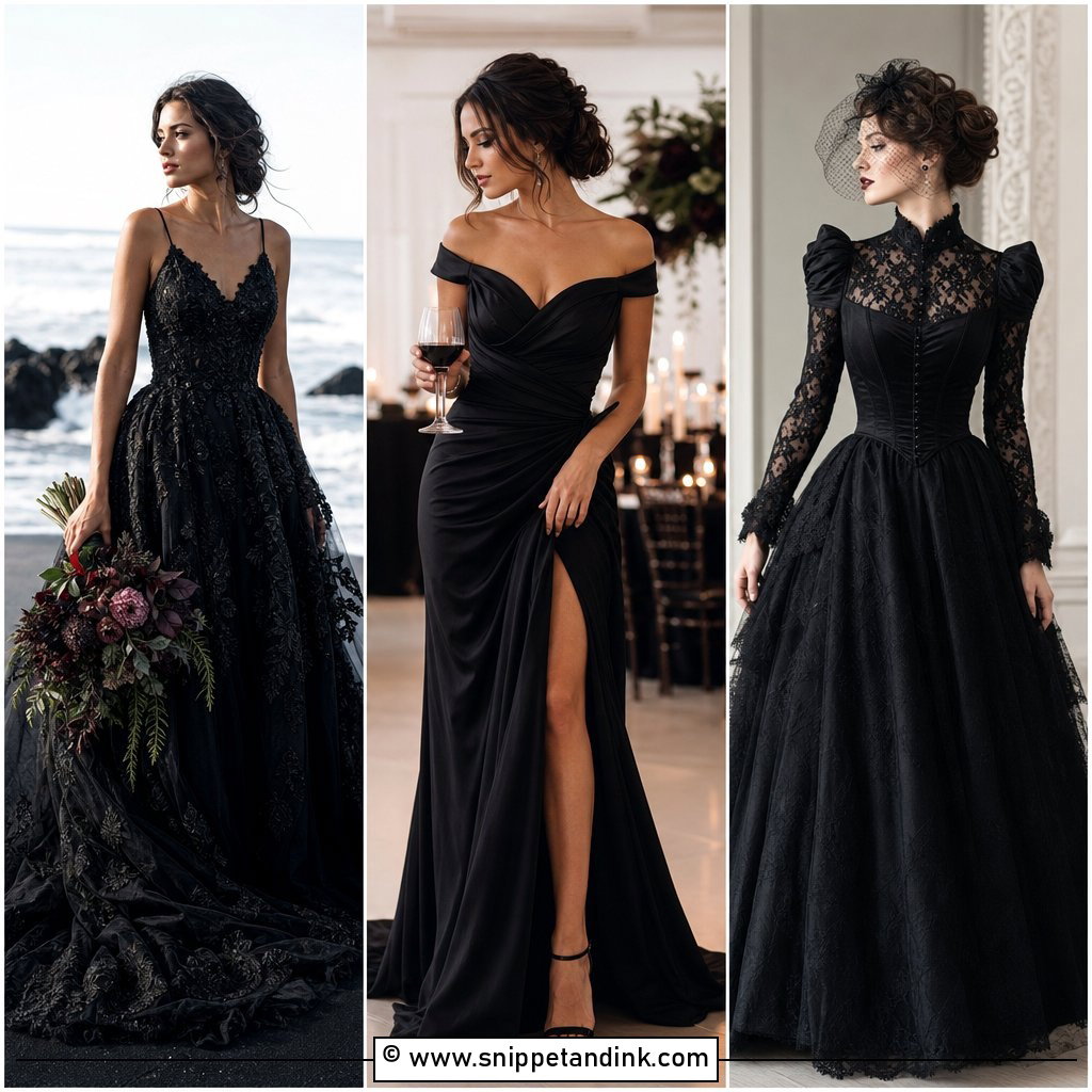35 Black Wedding Dresses for Bold Romantic Modern Brides