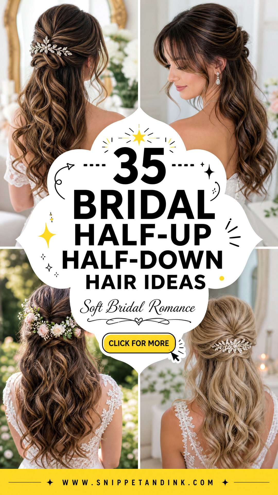 35 Bridal Half-Up Half-Down Hair Ideas for Romance - 35 Bridal Half-Up Half-Down Hair Ideas for Romance
