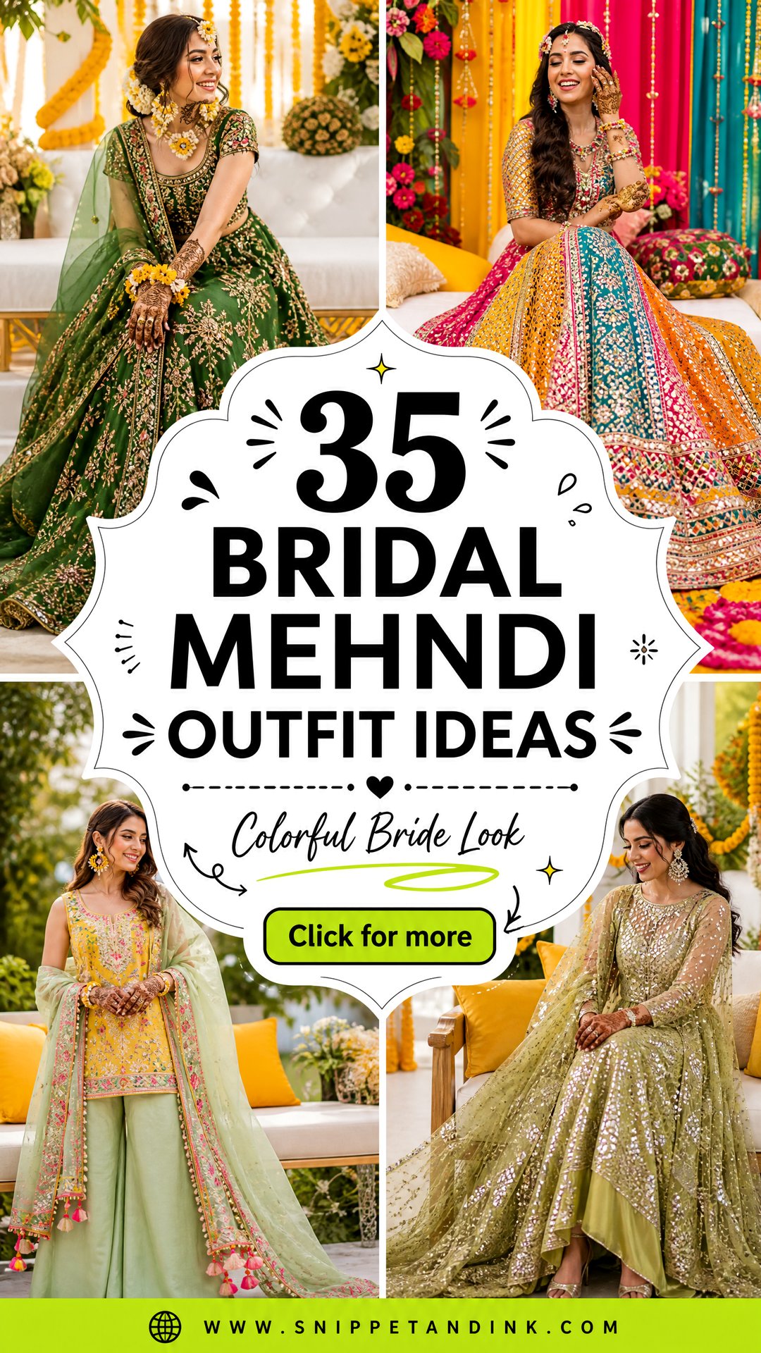 35 Bridal Mehndi Outfit Ideas for a Colorful Bride Look - 35 Bridal Mehndi Outfit Ideas for a Colorful Bride Look