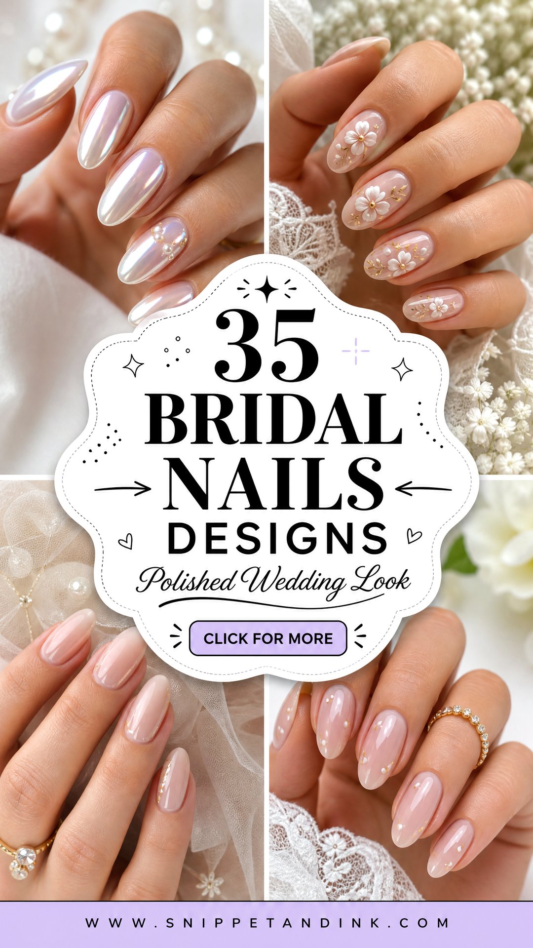 35 Bridal Nails Designs for a Polished Wedding Look - 35 Bridal Nails Designs for a Polished Wedding Look