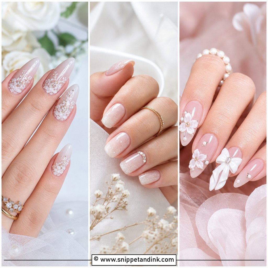 35 Bridal Nails Ideas for Elegant Wedding Manicures