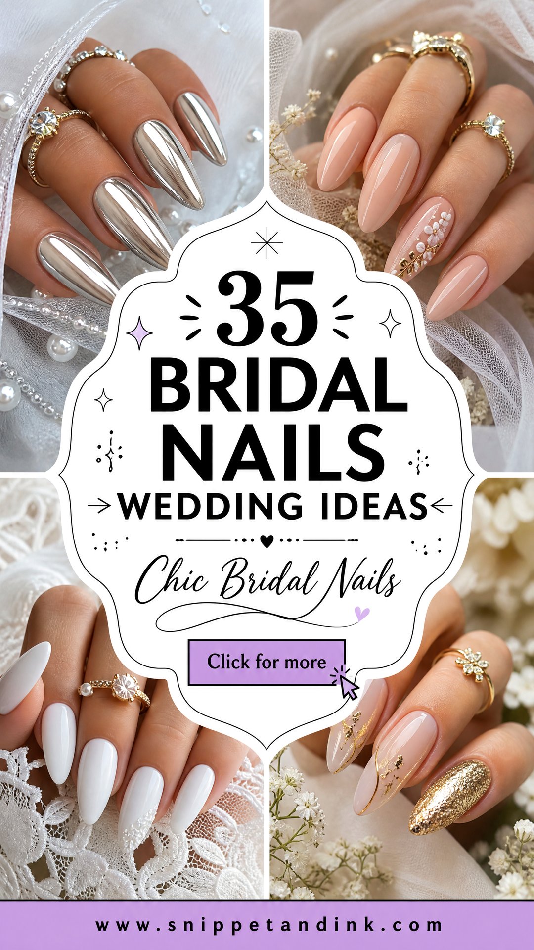 35 Bridal Nails Wedding Ideas for Chic Brides - 35 Bridal Nails Wedding Ideas for Chic Brides