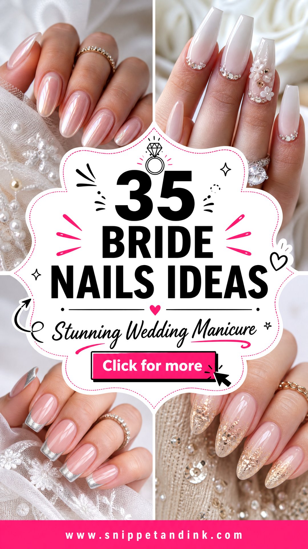 35 Bride Nails Ideas for a Stunning Wedding Manicure - 35 Bride Nails Ideas for a Stunning Wedding Manicure