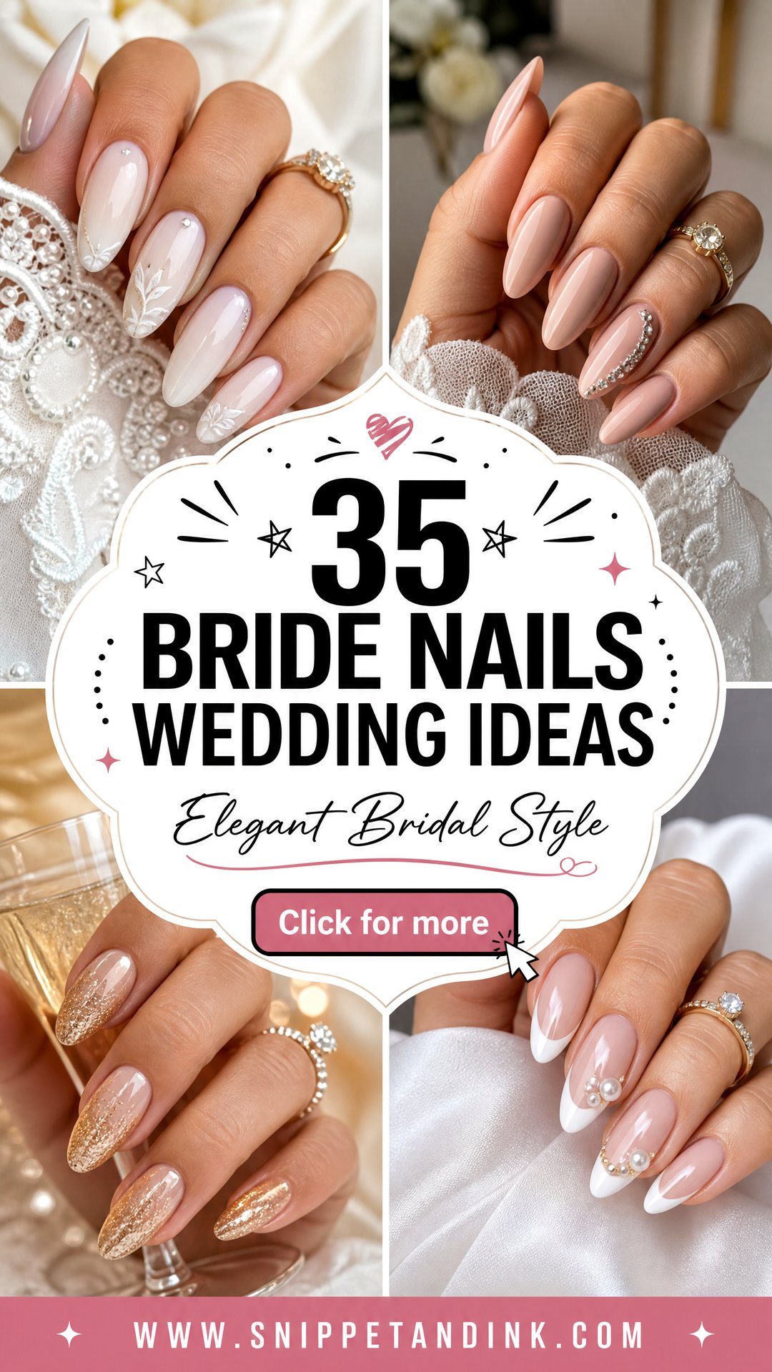 35 Bride Nails Wedding Ideas for Elegant Bridal Style - 35 Bride Nails Wedding Ideas for Elegant Bridal Style