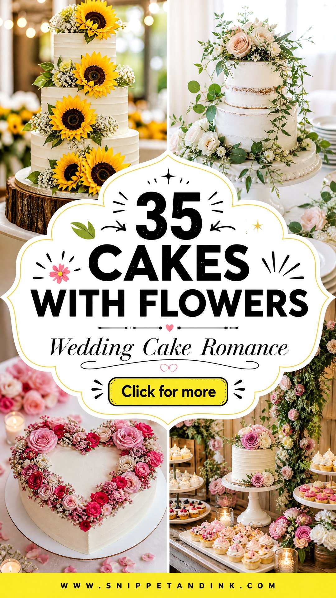 35 Cakes with Flowers for Wedding Romance - 35 Cakes with Flowers for Wedding Romance
