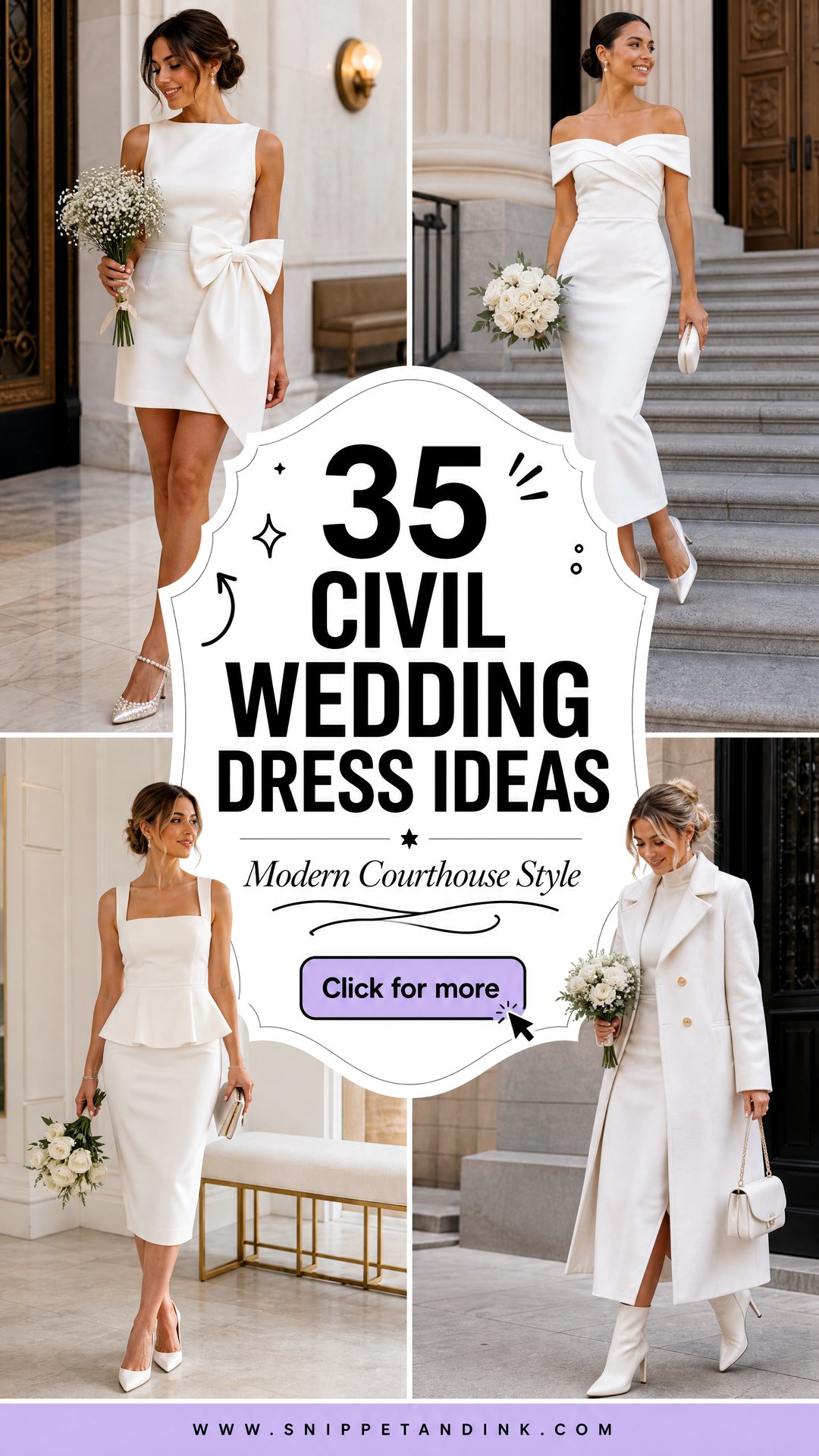 35 Civil Wedding Dress Ideas for Modern Courthouse Brides - 35 Civil Wedding Dress Ideas for Modern Courthouse Brides