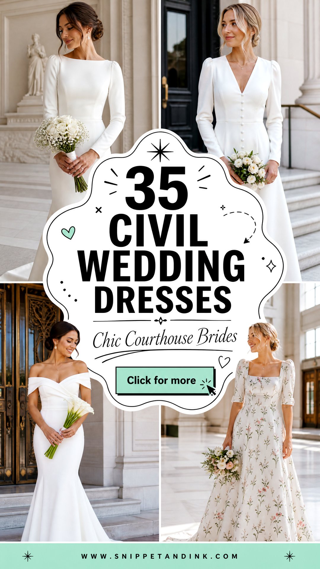 35 Civil Wedding Dresses for Chic Courthouse Brides Now - 35 Civil Wedding Dresses for Chic Courthouse Brides Now