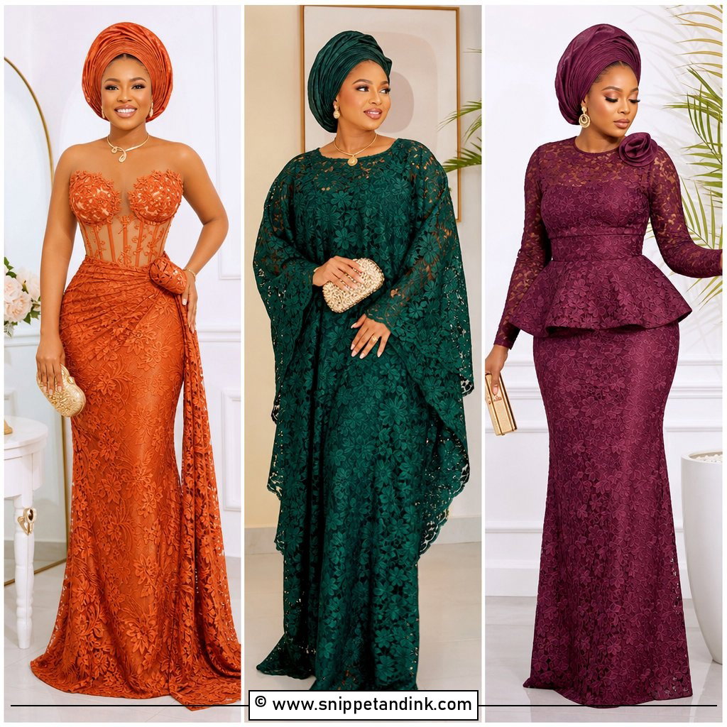 35 Classy Asoebi Lace Styles for Elegant Wedding Guests