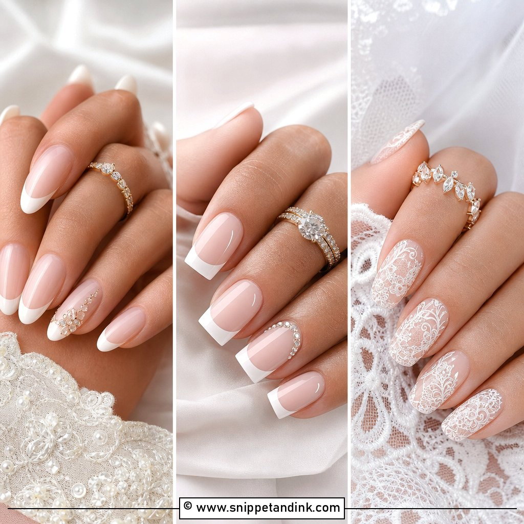 35 Classy Bridal Wedding Nails for Bride Ideas