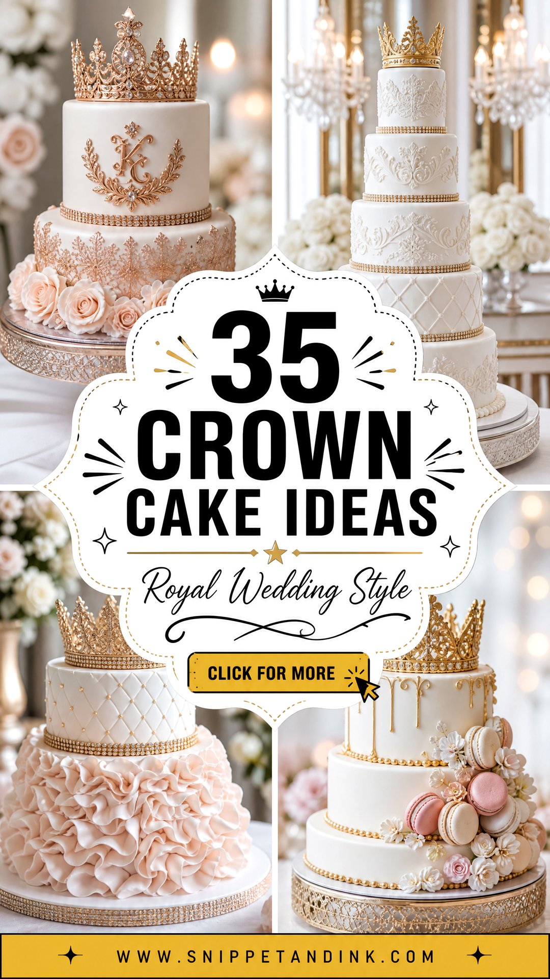 35 Crown Cake Ideas for Wedding Royal-Inspired Style - 35 Crown Cake Ideas for Wedding Royal-Inspired Style