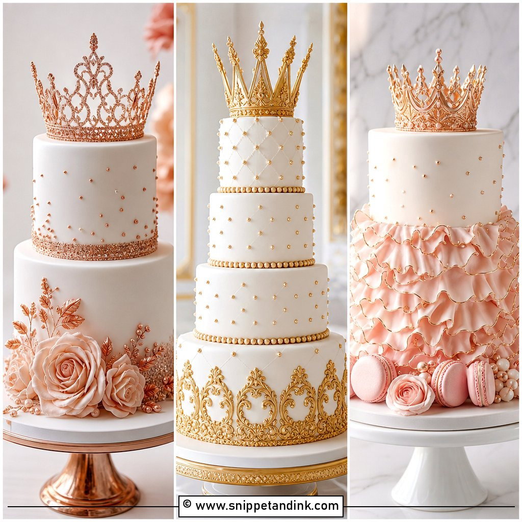 35 Crown Cake Ideas for Wedding Royal-Inspired Style