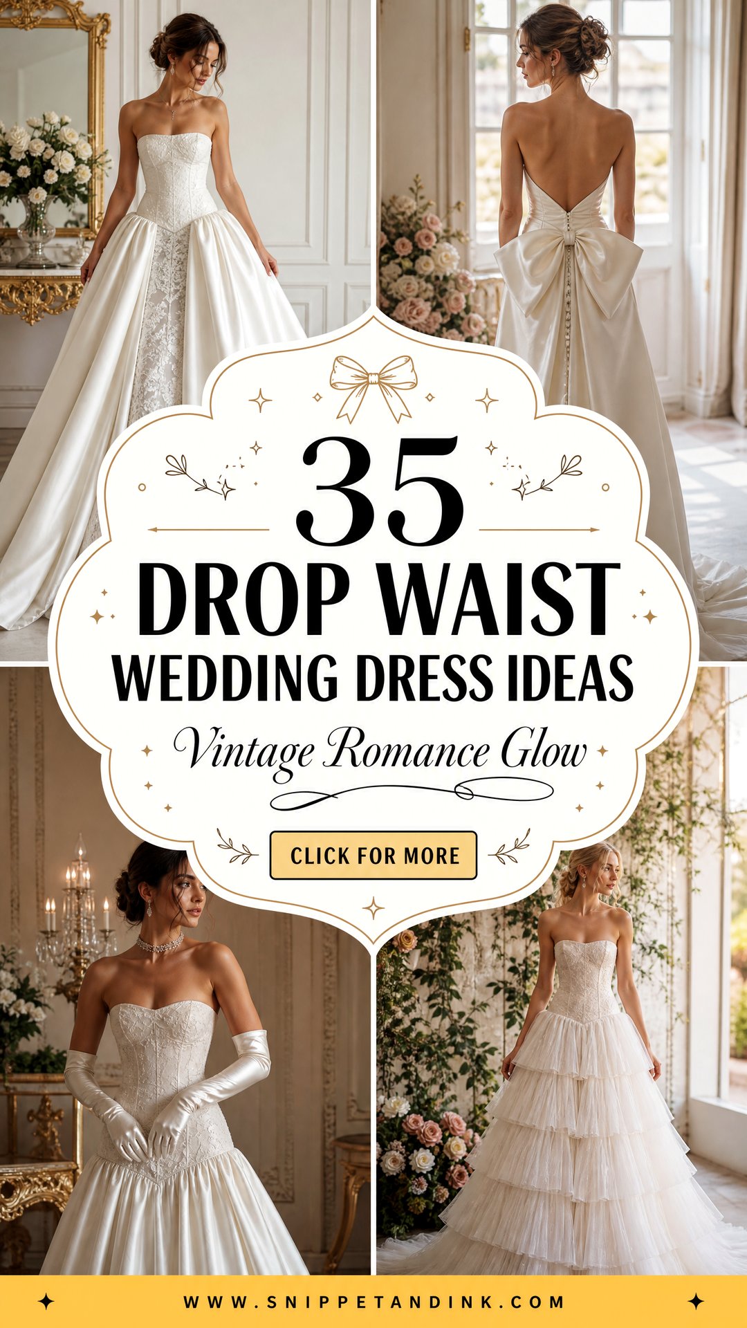 35 Drop Waist Wedding Dress Ideas for Vintage Romance - 35 Drop Waist Wedding Dress Ideas for Vintage Romance
