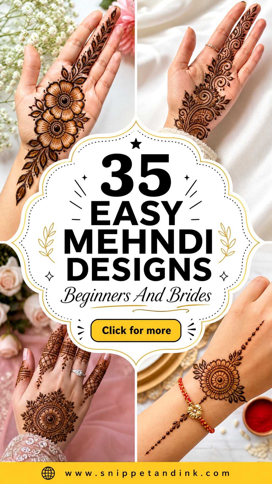 35 Easy Mehndi Designs for Beginners and Brides - 35 Easy Mehndi Designs for Beginners and Brides