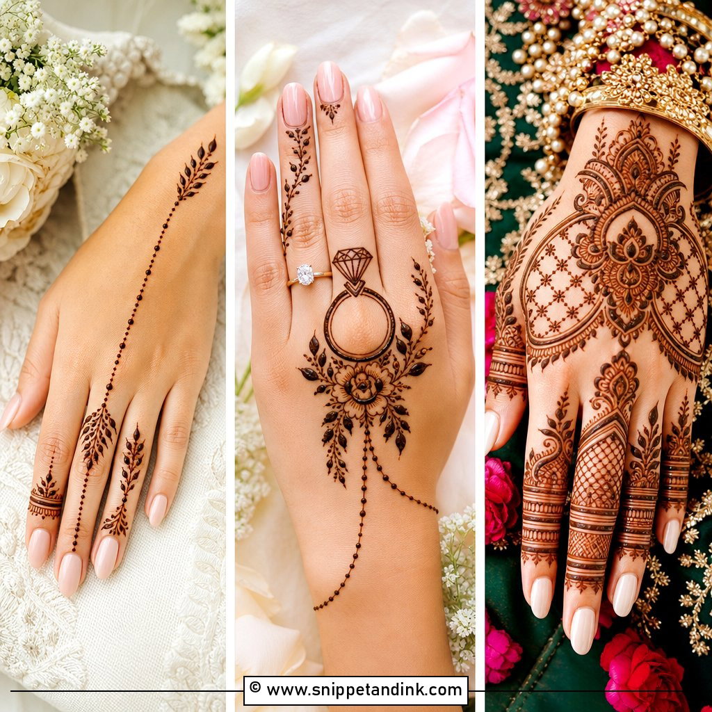 35 Engagement Mehndi Designs for Brides With Romantic Detail