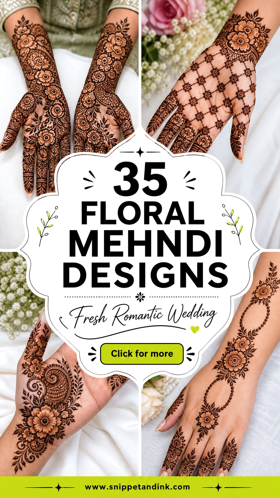 35 Floral Mehndi Designs for Fresh Romantic Wedding Style - 35 Floral Mehndi Designs for Fresh Romantic Wedding Style