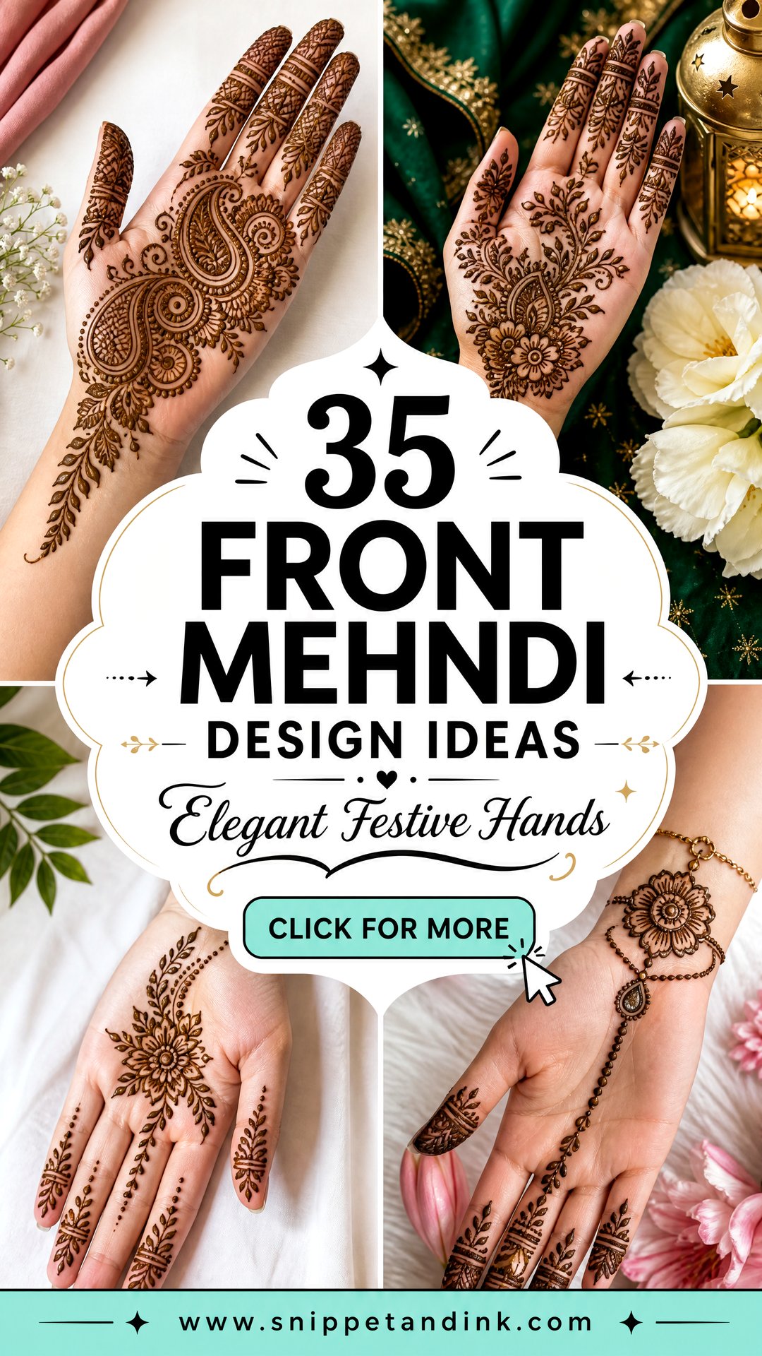 35 Front Mehndi Design Ideas for Elegant Festive Hands - 35 Front Mehndi Design Ideas for Elegant Festive Hands