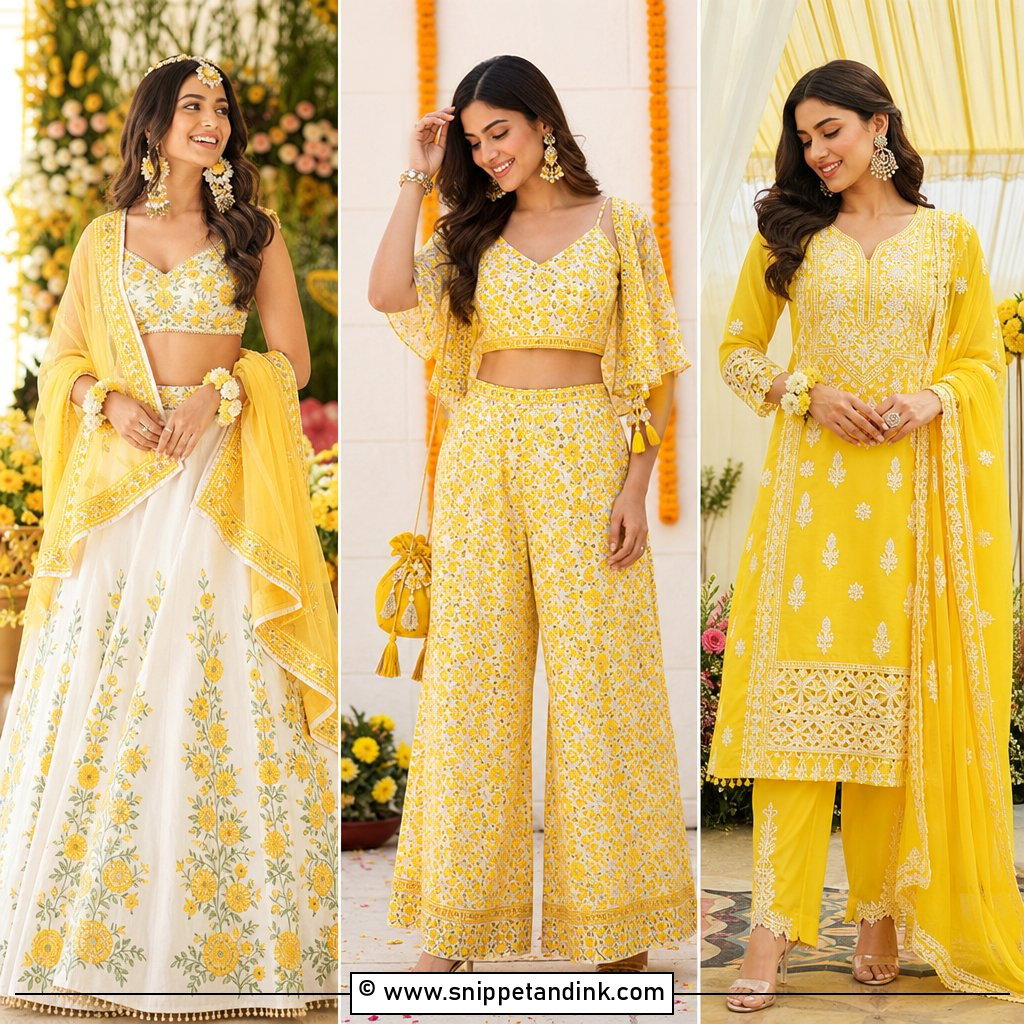 35 Haldi Ceremony Outfit Ideas for a Radiant Bridal Glow