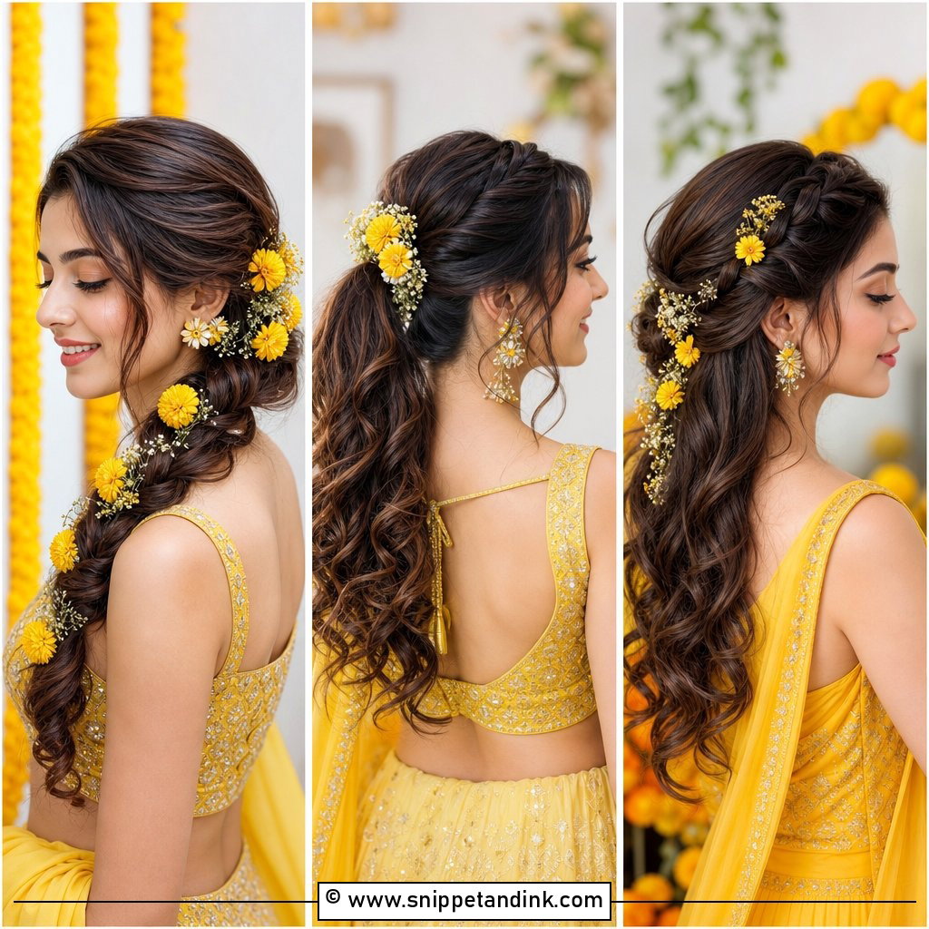 35 Haldi Hairstyles for Bride Fresh Looks for Your Day