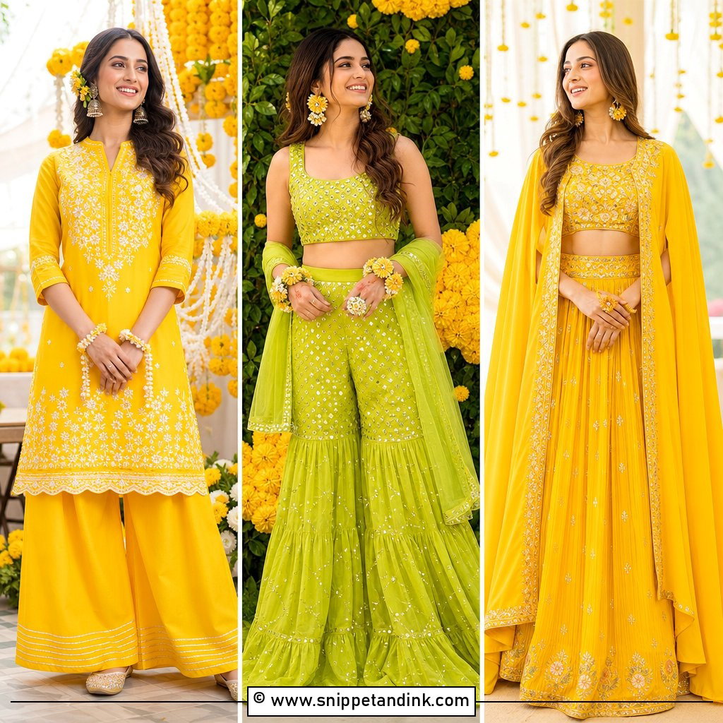 35 Haldi Outfits Joyful Looks For Wedding Celebrations