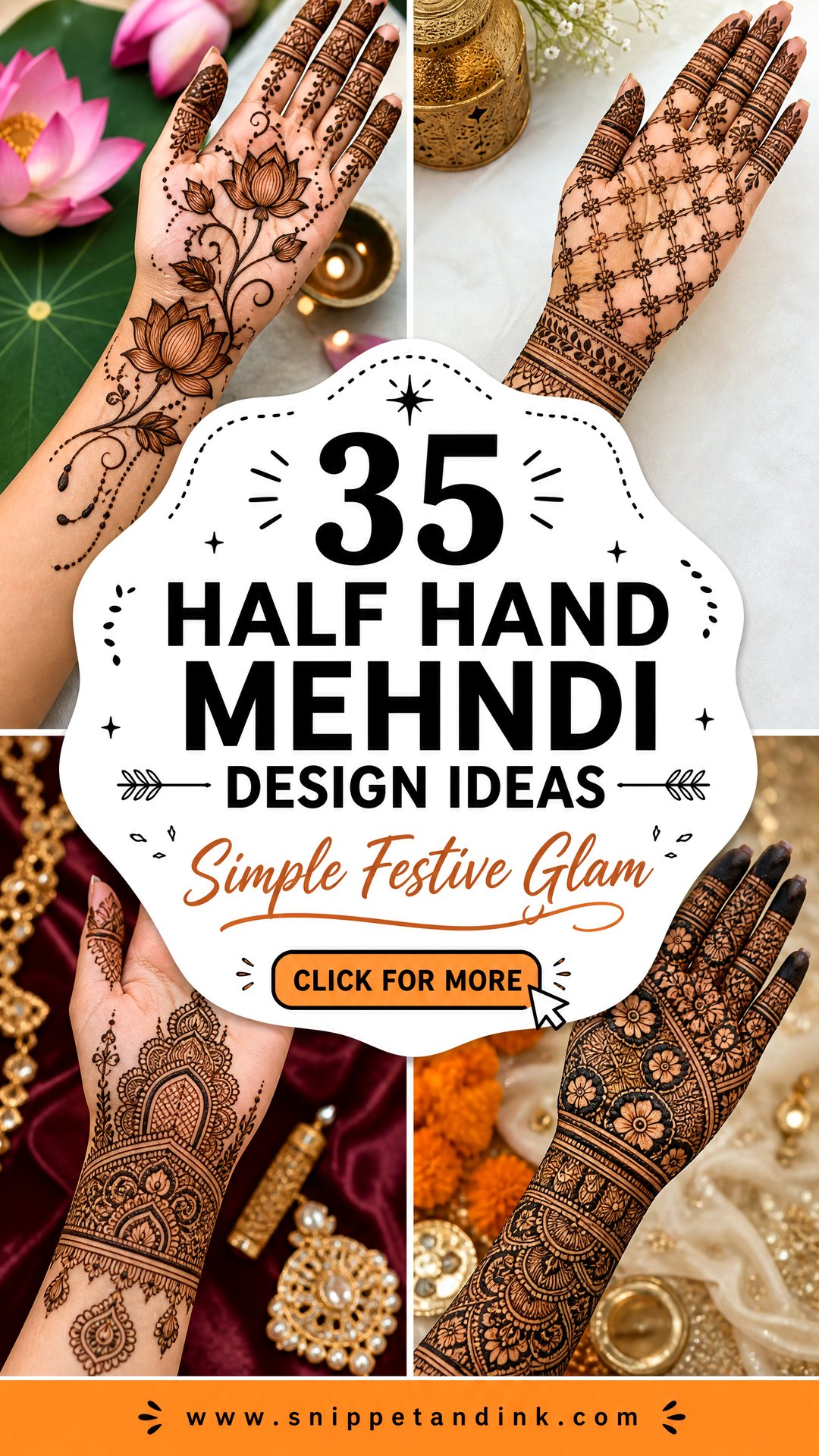35 Half Hand Mehndi Design Ideas for Simple Festive Glam - 35 Half Hand Mehndi Design Ideas for Simple Festive Glam