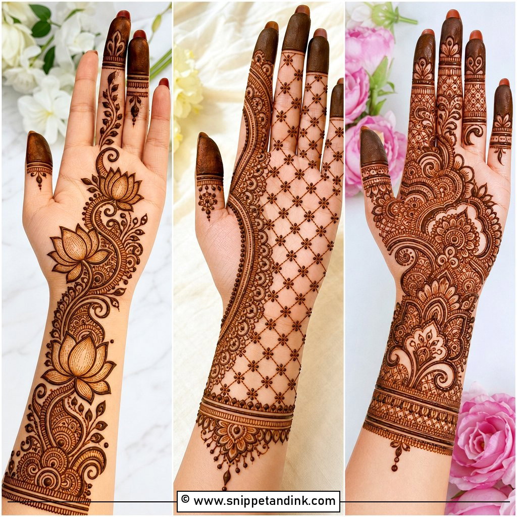 35 Half Hand Mehndi Design Ideas for Simple Festive Glam