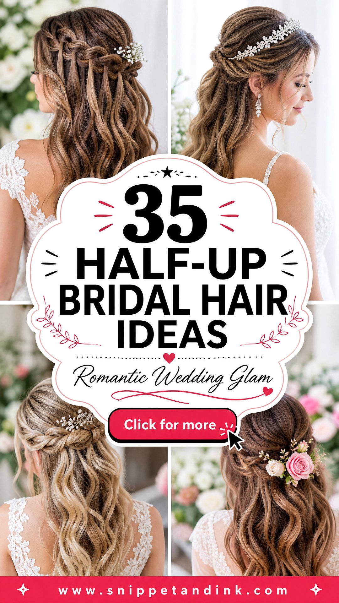 35 Half-Up Bridal Hair Ideas for Romantic Wedding Glam - 35 Half-Up Bridal Hair Ideas for Romantic Wedding Glam