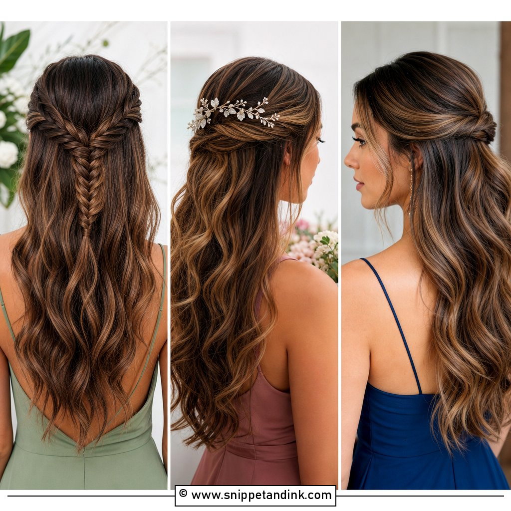 35 Half Up Half Down Bridesmaid Hair Ideas for Soft Glam