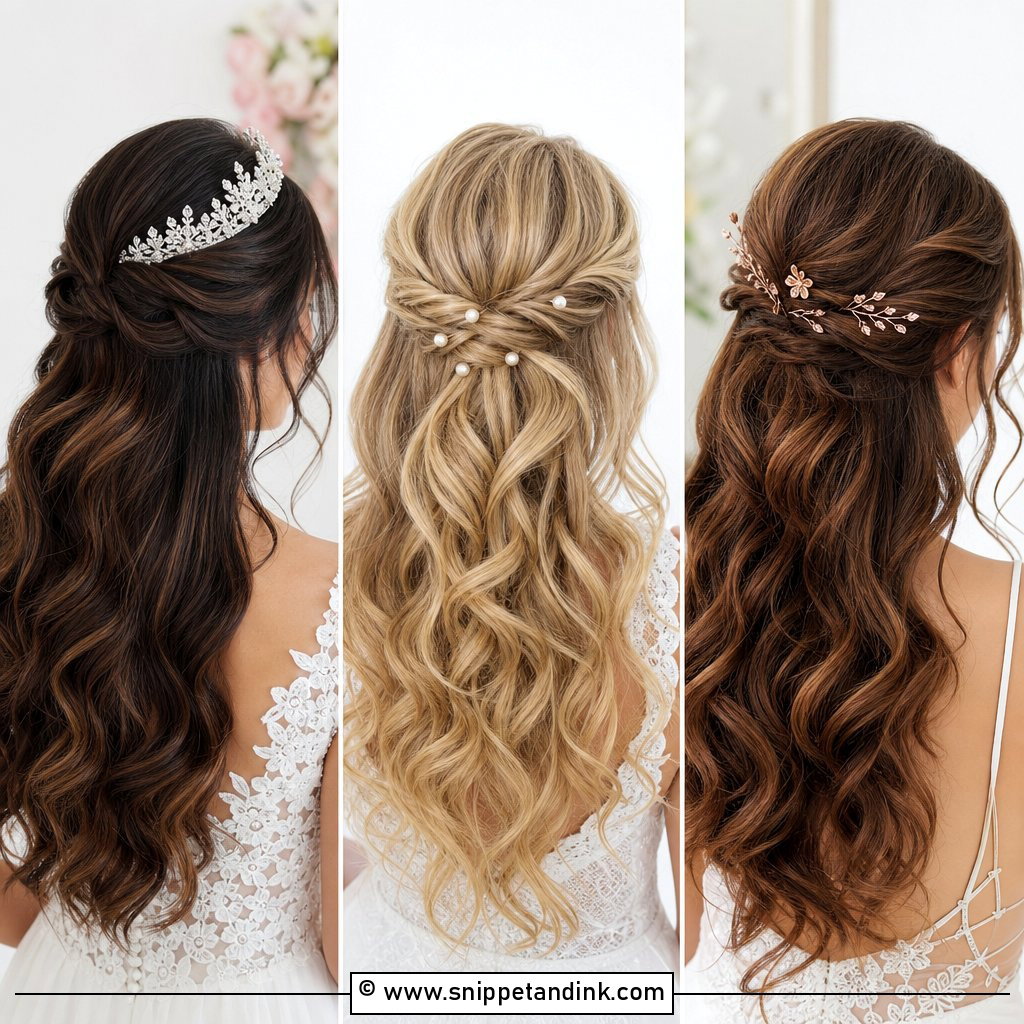 35 Half-Up Half-Down Wedding Hair Ideas for Soft Glam Looks