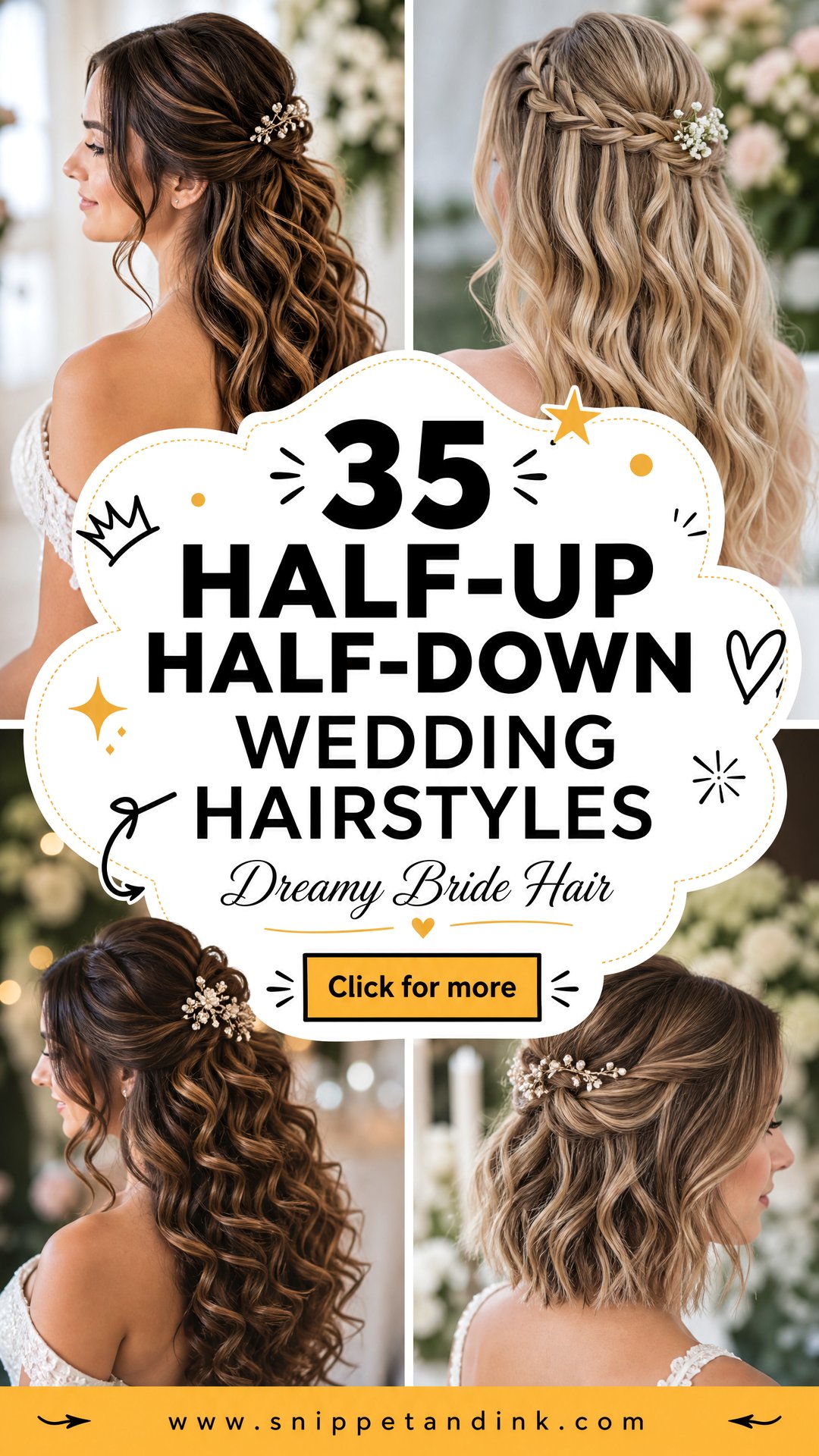 35 Half-Up Half-Down Wedding Hairstyles for Dreamy Brides - 35 Half-Up Half-Down Wedding Hairstyles for Dreamy Brides
