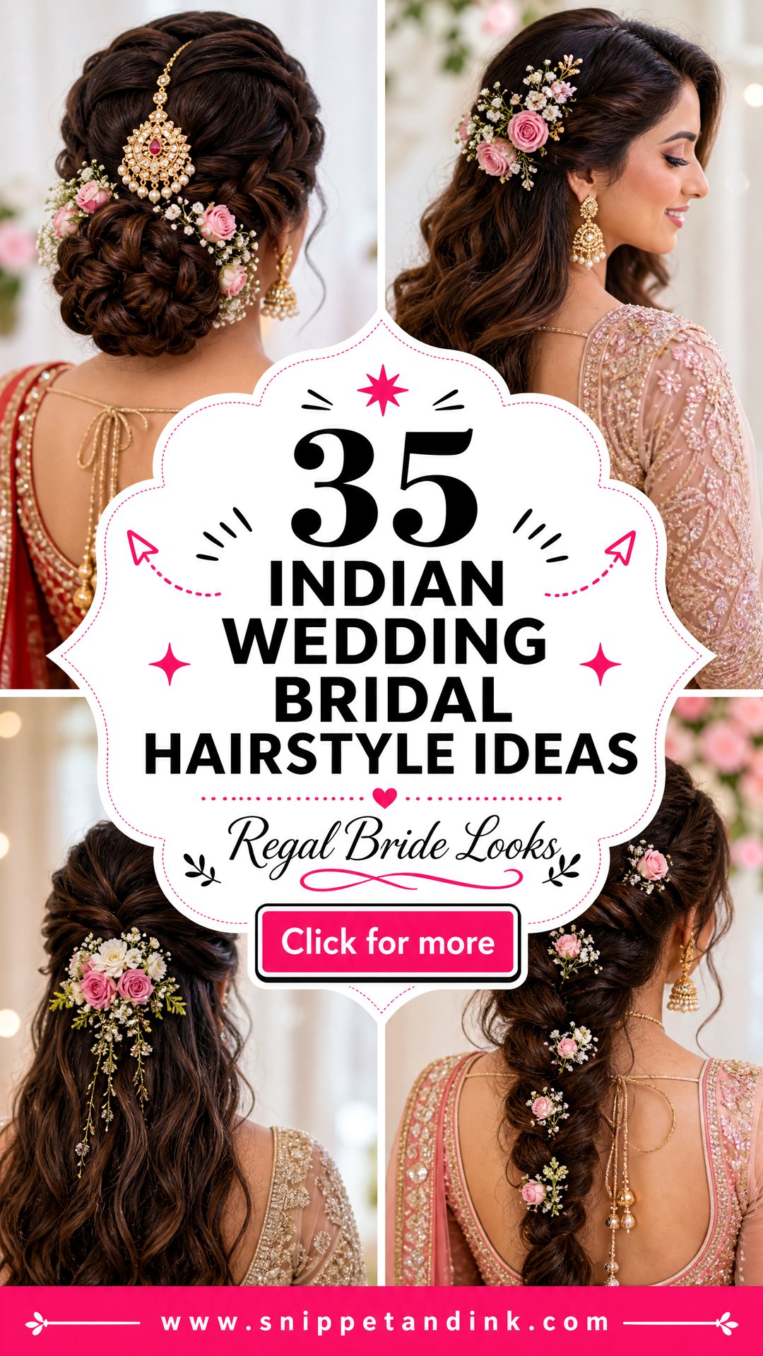 35 Indian Wedding Bridal Hairstyle Ideas for Regal Looks - 35 Indian Wedding Bridal Hairstyle Ideas for Regal Looks