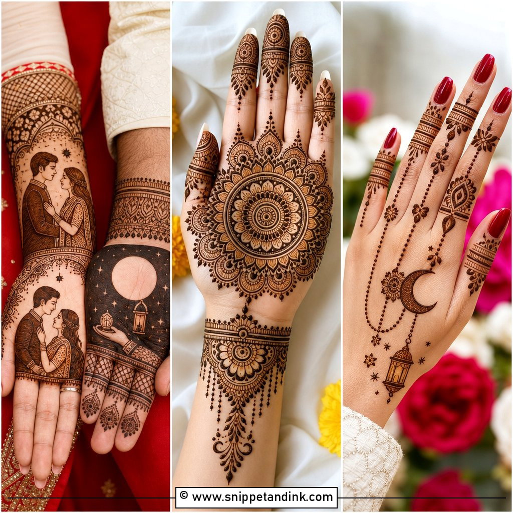 35 Karva Chauth Mehndi Designs for Festive Bride Glam Looks