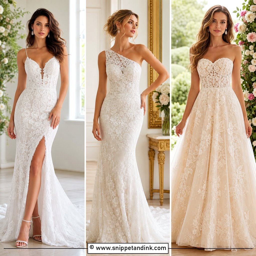 35 Lace Gown Styles for Elegant Wedding Inspiration