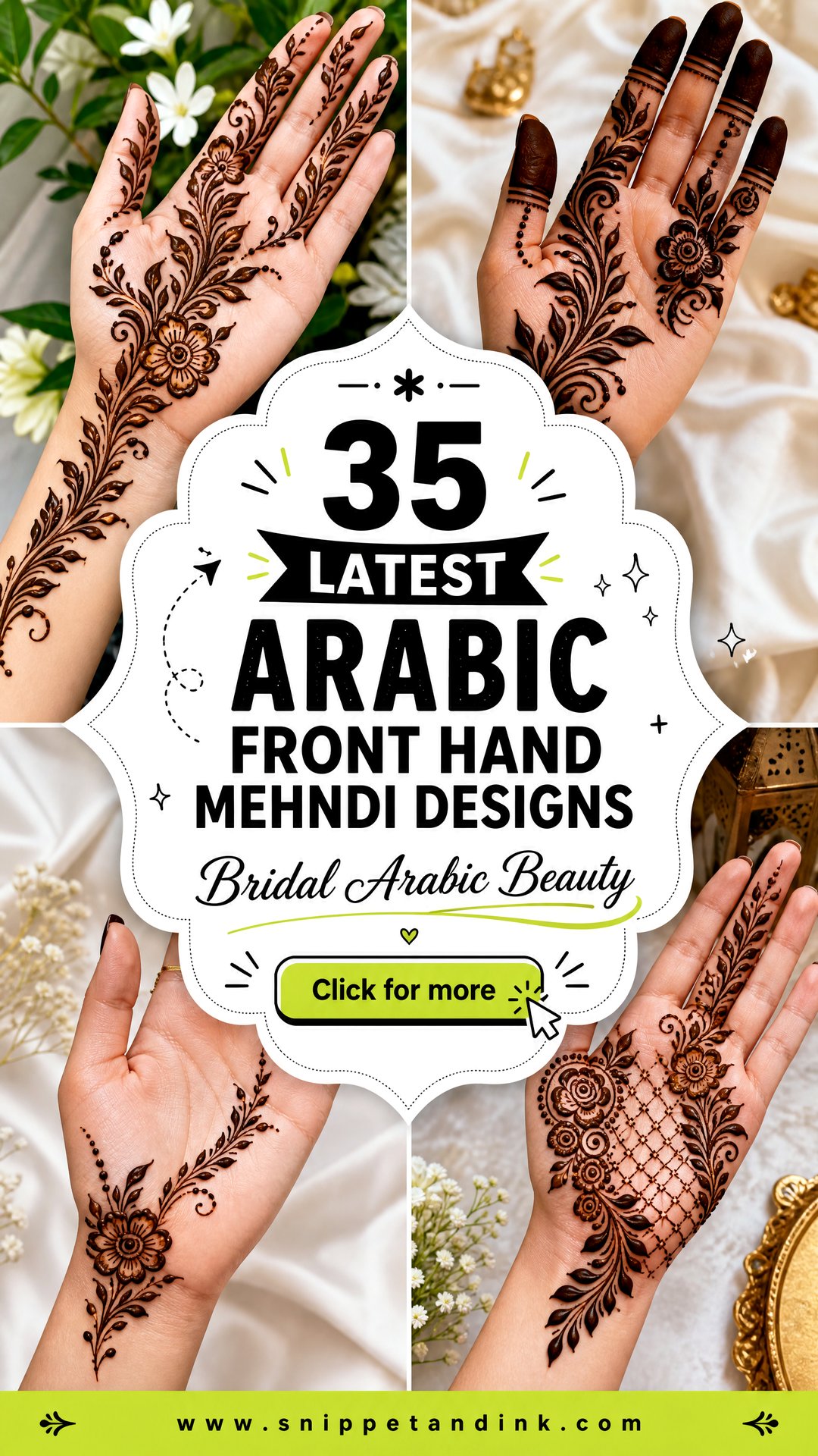 35 Latest Arabic Front Hand Mehndi Designs for Brides - 35 Latest Arabic Front Hand Mehndi Designs for Brides