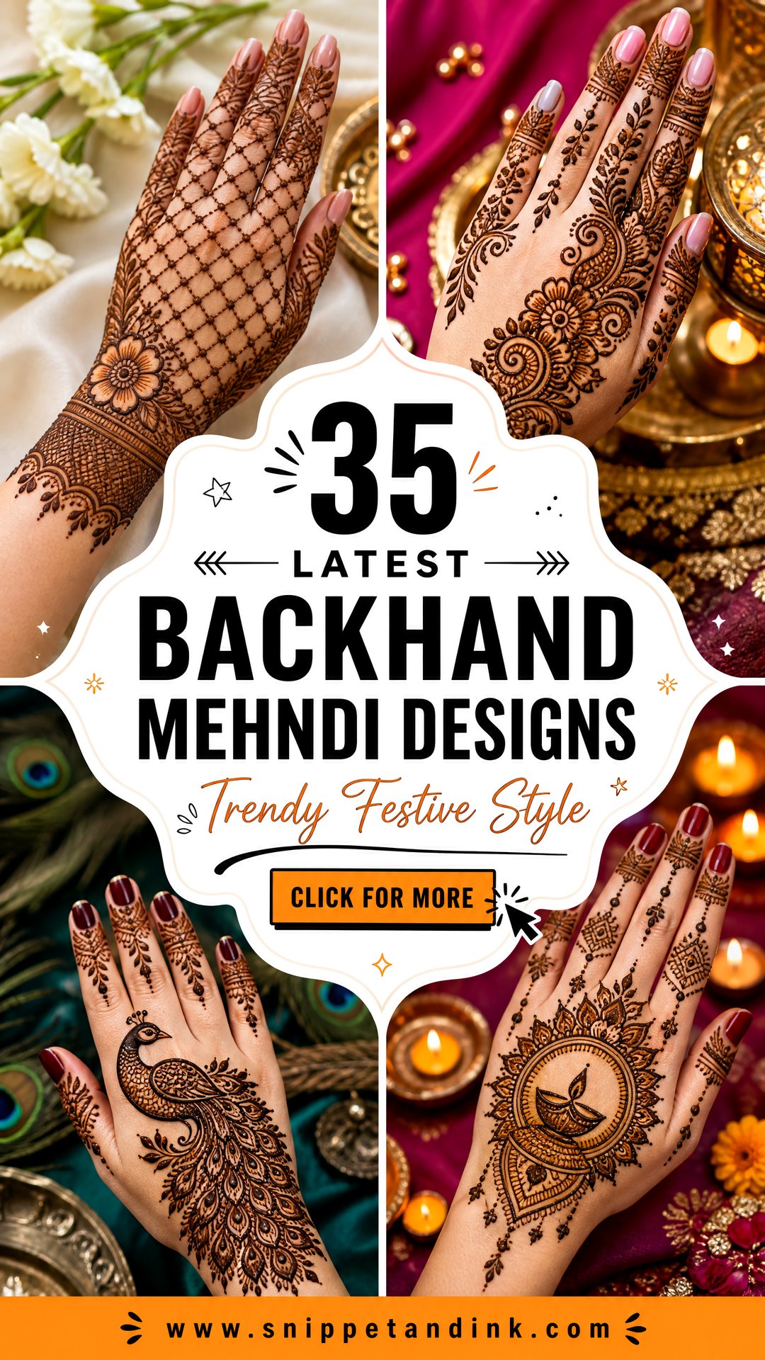 35 Latest Backhand Mehndi Designs for Trendy Festive Style - 35 Latest Backhand Mehndi Designs for Trendy Festive Style